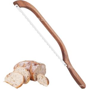 <b>Bread</b> <b>Knife</b> Wooden Handle Stainless Steel Blade 12 In Above For Home Kitchen Slicing - Product Image 5