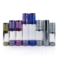 Flacon Airless de Luxe en Plastique AS 15ml 30ml 50ml 80ml 100ml Cylindrique pour Shampoing Crème Eau Liquide Lotion Pompe Emballage Cosmétique