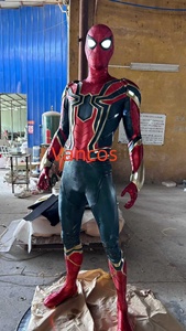 Statue d'araignée en fer grandeur nature de 1,9 m, figurine Spider-Man <span class=keywords><strong>Avengers</strong></span>, sculpture en résine avec yeux LED pour salle de <span class=keywords><strong>jeux</strong></span>, man cave, objet de collection - Product Image 2