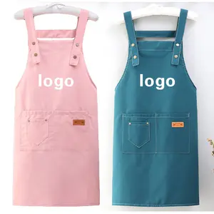 Benutzer definiertes Logo Plain Cotton Polyester Schürze Pink Chef Cafe Clear BBQ Küche Kochen Restaurant Schürze