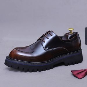 Zapatos de Cuero Genuino Estilo Coreano para Hombre, con Cordones, Ligeros, con Plataforma para Aumentar la Altura, Personalizados y Versátiles - Product Image 3