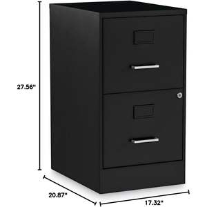 Alera Soho Vertical 2-Drawer <b>File</b> Cabinet 14\" X 18\" X 24.1\" Black <b>File</b>/Letter <b>Storage</b> - Product Image 1