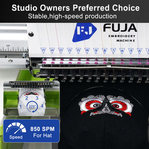 Máquina de bordado Digital FUJA Cabeza única 12 15 20 Agujas Máquina de bordado de cuero de sombrero computarizado - Product Image 5