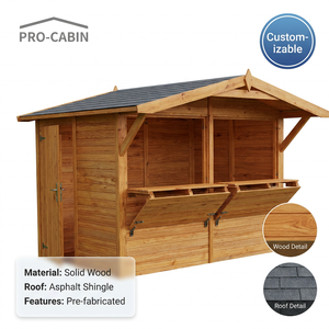 <span class=keywords><strong>Kiosque</strong></span> pliable en bois imperméable à montage rapide pour marché, événement, festival, Noël, avec structure métallique - Product Image 1