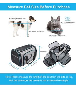 Transportín para Mascotas Aprobado por Aerolíneas, Transportín Grande y Blando para Viajes, Transportín Plegable para Gatos con Almohadilla de Felpa Extraíble y Bolsillos - Product Image 3