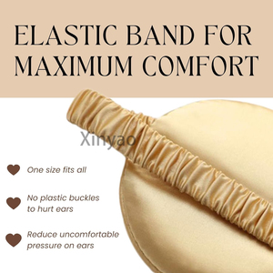 맞춤형 로고 실크 새틴 아이 마스크 조절 가능한 스트랩 나이트 커버 수면 마스크 여성 남성 비행기 여행용 내구성 있는 안대 액세서리 - Product Image 4