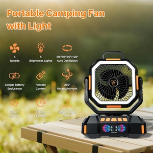 Nouveau ventilateur de camping extérieur 40000 mAh, ventilateur de table rechargeable avec batterie externe, éclairage USB, ventilateur portable pour tente - Product Image 2