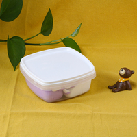 Boîte d'emballage jetable de boule de crème glacée carrée en plastique de conservation de congélation de pp avec le couvercle