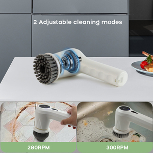 Juego de cepillos de limpieza eléctricos inalámbricos 4 en 1, fregador de plástico para lavavajillas, baño y cocina, recargable e impermeable - Product Image 3