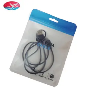 Hot sale Professional custom data line sticky bags for USB headphones and other packaging.