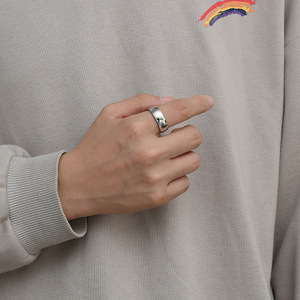 Fashion Quality Gold Plated Stainless Steel Hidden Inner Rainbow LGBT Pride Ring Plain Smooth Band <strong>Finger</strong> Ring for Men Women - Product Image 3