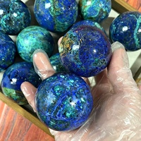 Esferas de Cristal Azurita de Alta Calidad, Bola de Cristal Pulida, Colección de Arte Folclórico, Regalos de Boda, Adornos para Negocios