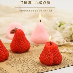 Bougie parfumée à la fraise Angju, cire de soja, forme solide, 4-12 heures, décoration d'intérieur, cadeau - Product Image 4