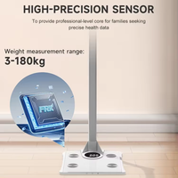 Báscula Digital de Alta Precisión para Interiores, 180 kg/100 g, Pantalla LCD, Vidrio Templado, ABS, Sensor de 1.8 m, Instrumento de Medición de Altura
