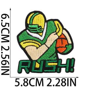 Patch brodé thermocollant sur le thème du Super Bowl américain, motif chaussures de rugby, pour la décoration de vêtements, chapeaux et sacs - Product Image 2