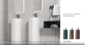 Lavabo de pedestal moderno BIYA con lavabo de cerámica <span class=keywords><strong>en</strong></span> forma de barco Instalación independiente suave y fácil de limpiar Garantía de 5 años - Product Image 4