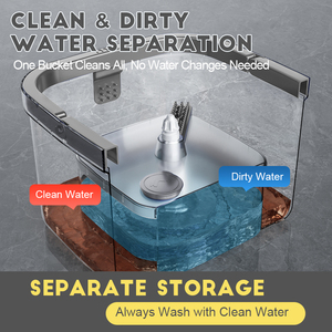 Okkihome Quay Lau Và Xô Riêng Biệt Bẩn Và Nước Sạch Với Rộng Có Thể Gập Lại Xử Lý Và 2 Có Thể Thay Thế Lau Miếng Đệm - Product Image 6