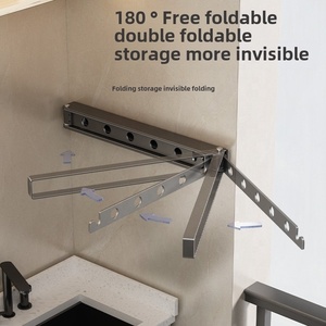 <span class=keywords><strong>Séchoir</strong></span> <span class=keywords><strong>à</strong></span> serviettes mural pliable et <span class=keywords><strong>rétractable</strong></span> Cintres pour balcon Sèche-<span class=keywords><strong>linge</strong></span> pliable - Product Image 4