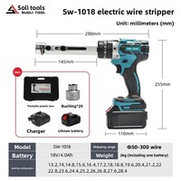 Outil de dénudage de fil à brin unique rechargeable portable Solay 18V SW-1018, dénudeur de câble hydraulique en acier inoxydable