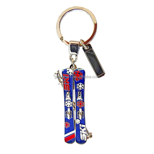 Hợp Kim Bạc 3D Giày Trượt Tuyết Khởi Động Keychain Thời Trang Mùa Đông Thể Thao Tùy Chỉnh Kim Loại Trượt Tuyết Vòng Chìa Khóa Cho Thụy Sĩ Nhà Máy Lưu Niệm - Product Image 4