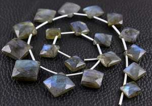 ลาบราดอไรต์ธรรมชาติ19ชิ้นเหลี่ยมเพชรพลอย,ลูกปัด Briolette แฟลชสีฟ้ารูปทรงสี่เหลี่ยมสำหรับทำเครื่องประดับหินสวนแท้ - Product Image 4