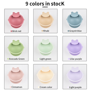 Juego de Platos de Silicona de Grado Alimenticio Libres de BPA, Plato de Alimentación de Dibujos Animados Reutilizable Antideslizante con Succión para Niños - Product Image 6