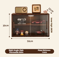 Meuble de rangement multifonctionnel à double niveau en bois de hêtre massif, type buffet, avec étagère anti-poussière