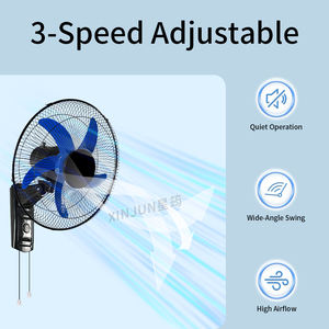 16-inch oscillerende mechanische wandventilator met elektrische aandrijving, 3 snelheden, plastic, energiezuinig, stille werking voor thuisgebruik - Product Image 5