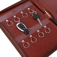 Hotel Manager Key Organizer Landlord Key Holder Cartera de negocios de cuero PU con 8 llaveros
