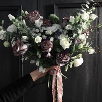 Ruban mousseline de soie blanc crème 4cm bord effiloché ruban de soie doré scintillant pour bouquet de fleurs de mariée emballage cadeau décoration de mariage