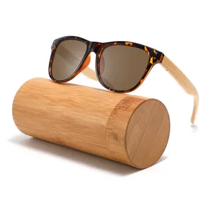 Fashion Vintage Wooden Temple Sunglasses Men Plastic Frame Custom Logo Bamboo Sun Glasses