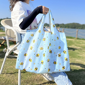 Bolsa de Compras Plegable Grande, Bolso Tote Portátil, Bolso de Mano para Mujer, Vertical, Gran Capacidad, para Viajes y Compras - Product Image 1