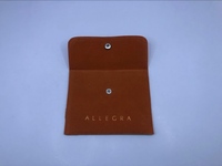 PandaSew Pochette à bijoux personnalisée avec logo, mini enveloppe, fermeture à bouton pression, pochette à bijoux en velours de luxe, W80xH80mm, emballage cadeau