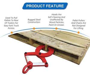 Stainless Steel Pallet Puller <b>Clamp</b> 6000 lb Pound Pulling Capacity Inch Pallet Grabber Hook Puller Tool for Forklift Chain - Product Image 5