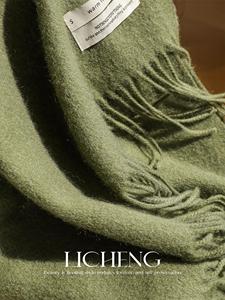 <span class=keywords><strong>100</strong></span>% cừu len khăn trung tính Mùa Thu/Mùa Đông phiên bản dày ấm áp màu rắn len khăn choàng lớn quà tặng cho hàng ngày mặc khăn - Product Image 4