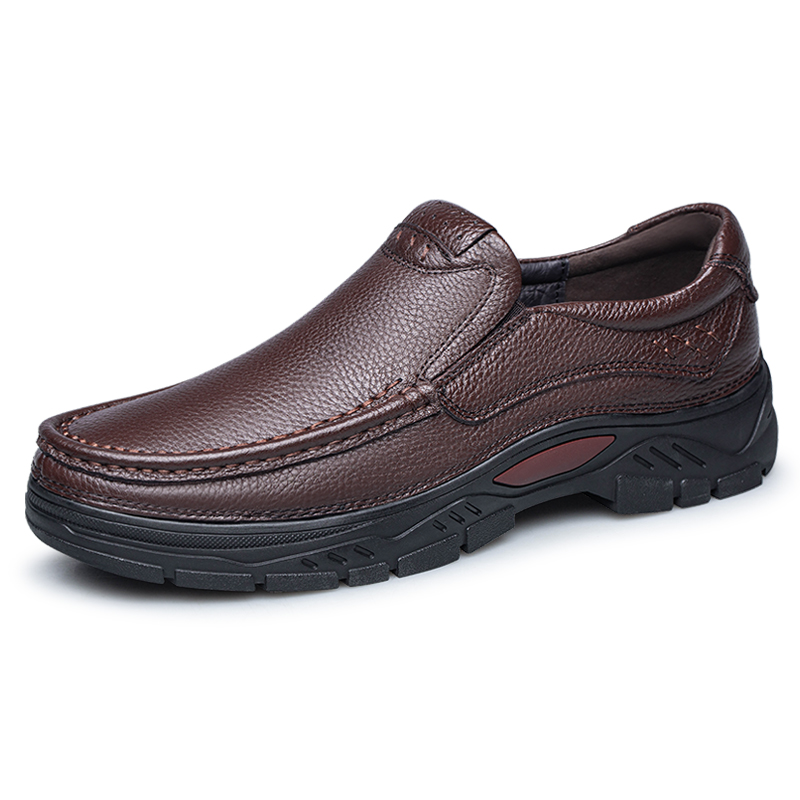 Wholesale Men's Casual Brown Leather Dress Shoes - Hot Sale