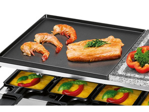 Machine à <span class=keywords><strong>raclette</strong></span> électrique domestique <span class=keywords><strong>d</strong></span>'occasion pour intérieur, grill carré moitié pierre moitié plaque - Product Image 3
