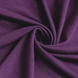 Fornitore di alta qualità 96% viscosa e 4% spandex tinta unita anello spun knit viscosa spandex tessuto single jersey