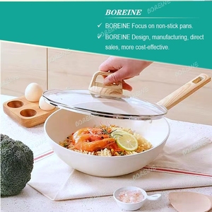 ชุดเครื่องครัวกระทะก้นลึกสีเบจสีเบจไม่ติดกระทะร้านอาหารทันสมัย - Product Image 6
