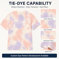 T-shirt unisexe en coton 100% tricoté respirant, motif marbré tie-dye, vente en gros, OEM ODM, marque privée, fabricant en gros pour vêtements