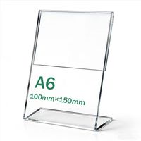Supports de signalisation inclinés, présentoirs de menu de table, présentoirs de prospectus, présentoirs en acrylique transparent double face, supports de signalisation en acrylique en forme de T