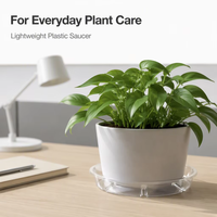 Soucoupe pour pot de plantes en plastique recyclable, soucoupe transparente pour pot de plantes