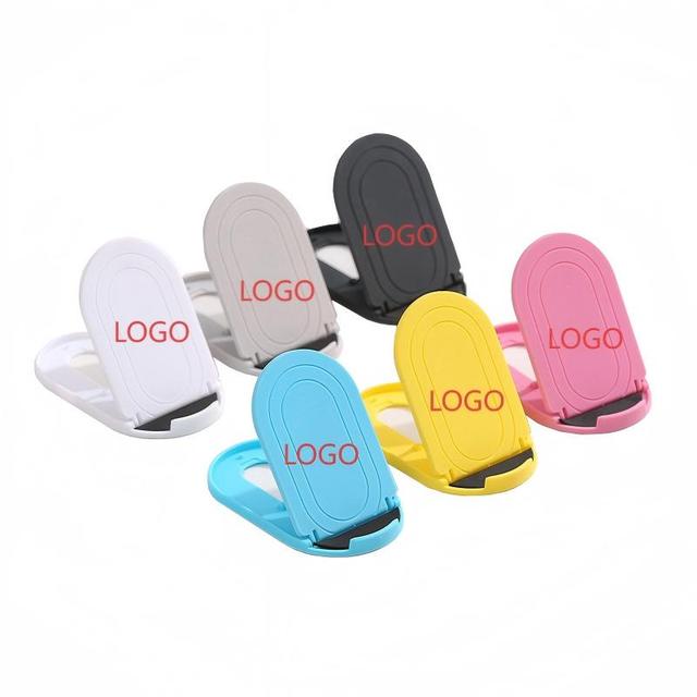 Custom LOGO Adjustable Portable ABS Phone Stand Universal Foldable Lazy Mobile Phone Holder for Iphone Samsung Xiaomi