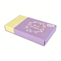 Boîte coulissante personnalisable en carton recyclé avec impression dorée, logo personnalisé, ruban et poignée pour emballage cadeau
