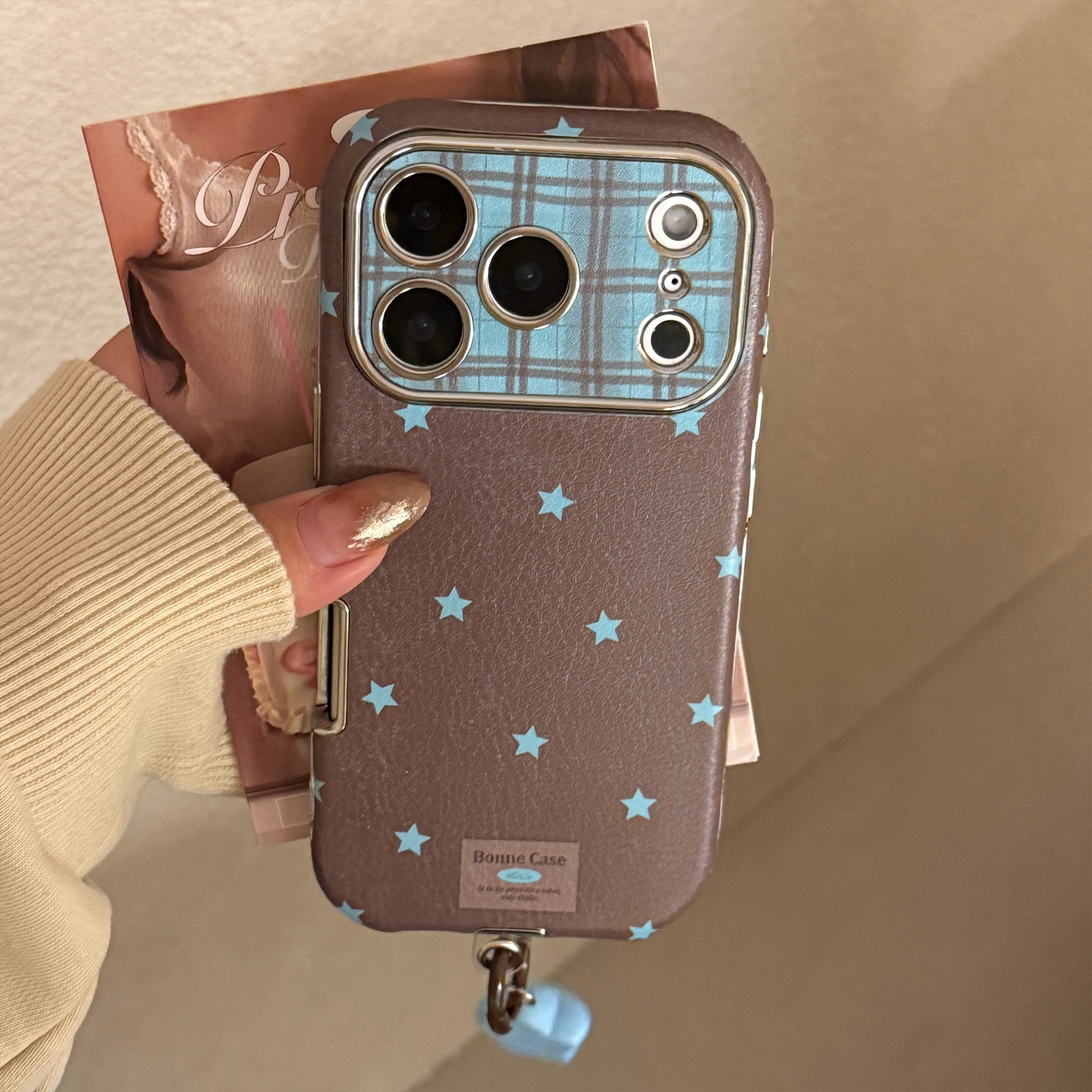 Sea Salt Brown Star Blue Star Bean Pendant