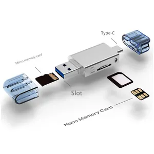 NM & TF 2 in 1 sd 카드 리더 USB3.0 유형 C 나노 OTG NM 다기능 메모리 카드 리더