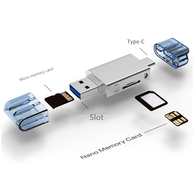 NM &TF 2 in 1 Sd Card Reader USB3.0 Type C Nano OTG for NM Multi Function Memory Card Reader