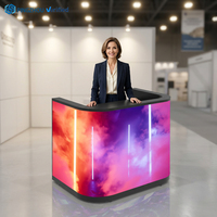 Écran LED mural en forme de U pour stand d'exposition d'entreprise avec roulettes, idéal pour bars GOB, festivals de musique, bars de fête