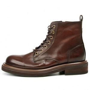 <b>Spring</b> Summer Autumn Winter Men's Leather <b>Boots</b> - Vintage Style - Soft and Breathable Casual Wear-Resistant - Trendy Ankle <b>Boots</b> - Product Image 4