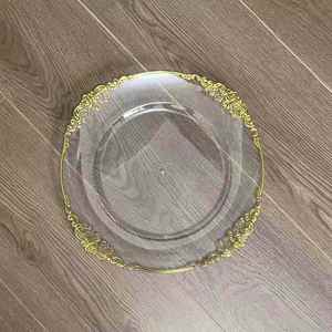 Assiette Ronde Décorative Transparente Écologique avec Estampage à Chaud pour Mariage, Hôtel, Fête – Vaisselle et Assiettes - Product Image 3